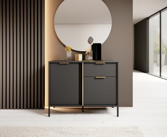 Комод Perfect Home Ларс / Lars 2-дверний з 1 шухлядою 2DS/104 Антрацит (PFH-091017) Комод Perfect Home Ларс / Lars 2-дверний з 1 шухлядою 2DS/104 Антрацит (PFH-091017)