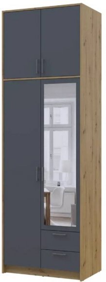 Антресоль висока Doros Ронді Дуб Артизан/Графіт 2 ДСП 82х52х65 (DRS-011905)