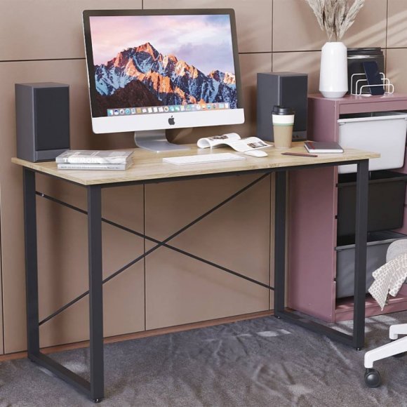 Письмовий стіл Ferrum-decor Дейв 75x120x70 чорний ДСП Дуб Сонома 16мм (FRD-102004)