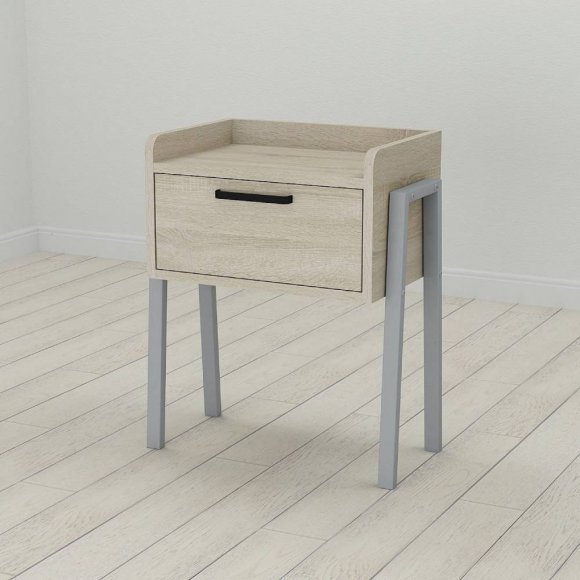 Тумба модульна Ferrum-decor Бетті 540x450x320 метал Сірий ДСП Сонома 16 мм (FRD-103000)