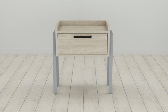 Тумба модульна Ferrum-decor Бетті 540x450x320 метал Сірий ДСП Сонома 16 мм (FRD-103000)