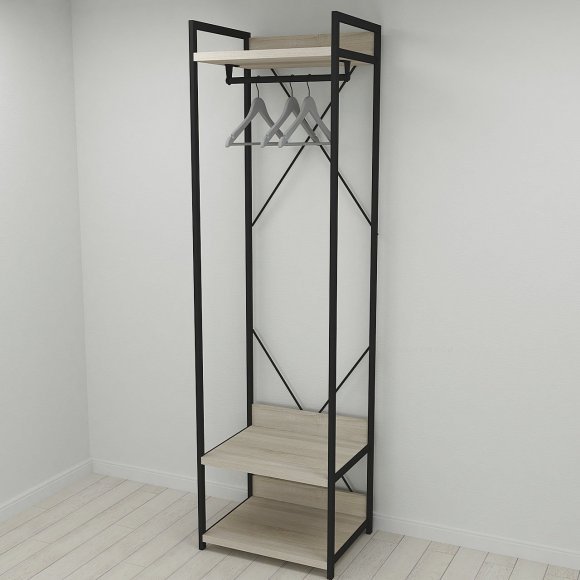 Шафа Гардероб Уні секція 1 серії Конект Ferrum-decor 220x60x50см Чорний метал ДСП Дуб Сонома 32 мм (FRD-104501) Шафа Гардероб Уні секція 1 серії Конект Ferrum-decor 220x60x50см Чорний метал ДСП Дуб Сонома 32 мм (FRD-104501)