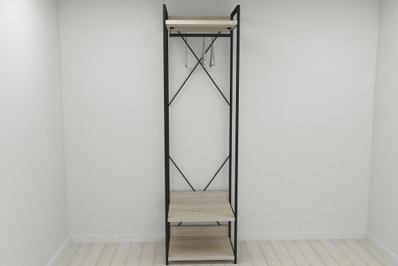 Шафа Гардероб Уні секція 1 серії Конект Ferrum-decor 220x60x50см Чорний метал ДСП Дуб Сонома 32 мм (FRD-104501) Шафа Гардероб Уні секція 1 серії Конект Ferrum-decor 220x60x50см Чорний метал ДСП Дуб Сонома 32 мм (FRD-104501)