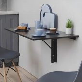 Обідній стіл-трансформер Ніка настінний Ferrum-decor 420x900x500 Чорний метал ДСП Сосна Кембра 16 мм (FRD-105166)