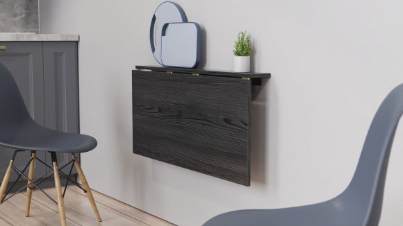 Обідній стіл-трансформер Ніка настінний Ferrum-decor 420x900x500 Чорний метал ДСП Сосна Кембра 16 мм (FRD-105166) Обідній стіл-трансформер Ніка настінний Ferrum-decor 420x900x500 Чорний метал ДСП Сосна Кембра 16 мм (FRD-105166)