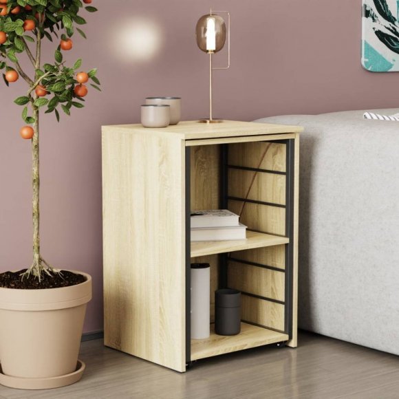 Стіл-тумба трансформер Смарт 2/1 Ferrum-decor 750x1450x500 Чорний метал ДСП Дуб Сонома 16 мм (FRD-105098) Стіл-тумба трансформер Смарт 2/1 Ferrum-decor 750x1450x500 Чорний метал ДСП Дуб Сонома 16 мм (FRD-105098)