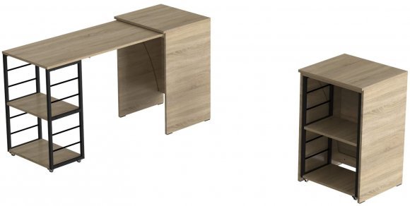 Стіл-тумба трансформер Смарт 2/1 Ferrum-decor 750x1450x500 Чорний метал ДСП Дуб Сонома 16 мм (FRD-105098) Стіл-тумба трансформер Смарт 2/1 Ferrum-decor 750x1450x500 Чорний метал ДСП Дуб Сонома 16 мм (FRD-105098)