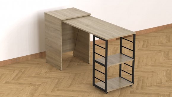 Стіл-тумба трансформер Смарт 2/1 Ferrum-decor 750x1450x500 Чорний метал ДСП Дуб Сонома 16 мм (FRD-105098) Стіл-тумба трансформер Смарт 2/1 Ferrum-decor 750x1450x500 Чорний метал ДСП Дуб Сонома 16 мм (FRD-105098)