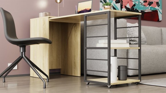 Стіл-тумба трансформер Смарт 2/1 Ferrum-decor 750x1450x500 Чорний метал ДСП Дуб Сонома 16 мм (FRD-105098) Стіл-тумба трансформер Смарт 2/1 Ferrum-decor 750x1450x500 Чорний метал ДСП Дуб Сонома 16 мм (FRD-105098)