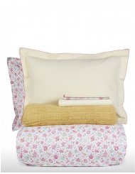 Набір постіль з пледом Freya green зелений євро 200х220 см