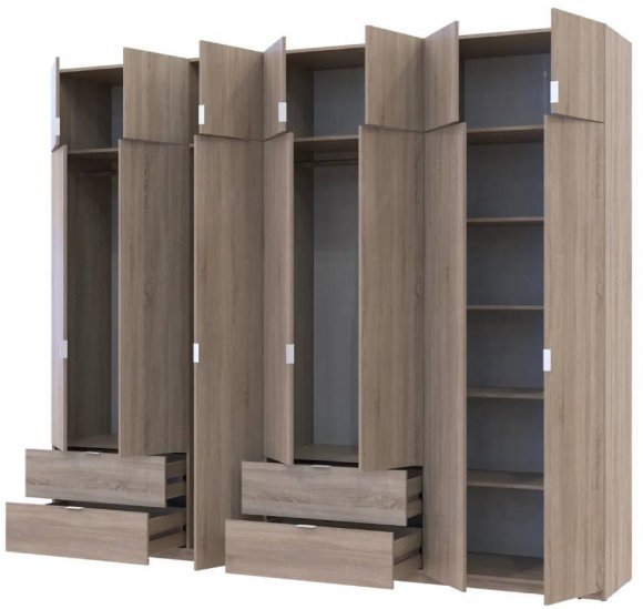 Шафа для одягу Doros Лукас Дуб сонома 3+4 ДСП 280х50х240 DRS-011706 (42005119) Шафа для одягу Doros Лукас Дуб сонома 3+4 ДСП 280х50х240 DRS-011706 (42005119)