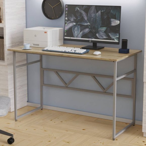 Письмовий стіл Ferrum-decor Райан 75x140x60 сірий ДСП Дуб Сонома 16мм (FRD-101612)