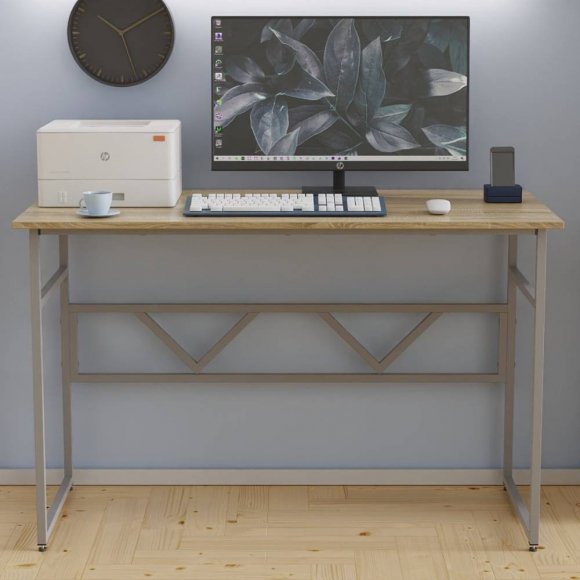 Письмовий стіл Ferrum-decor Райан 75x140x60 сірий ДСП Дуб Сонома 16мм (FRD-101612)