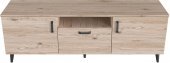 Тумба Лестер на конусних ніжках Ferrum-decor 48x139x38 Чорний метал ДСП Дуб Сан-Марино 16 мм (FRD-106806)