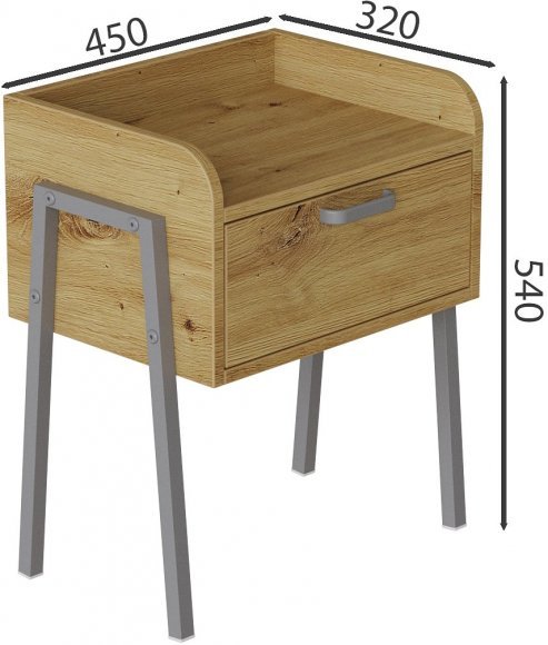 Тумба модульна Ferrum-decor Бетті 540x450x320 метал Сірий ДСП Дуб Дуб Артизан 16 мм (FRD-103002) Тумба модульна Ferrum-decor Бетті 540x450x320 метал Сірий ДСП Дуб Дуб Артизан 16 мм (FRD-103002)