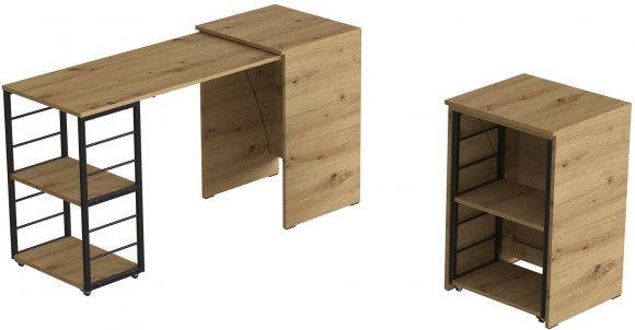 Стіл-тумба трансформер Смарт 2/1 Ferrum-decor 750x1450x500 Чорний метал ДСП Дуб Артизан 16 мм (FRD-105100) Стіл-тумба трансформер Смарт 2/1 Ferrum-decor 750x1450x500 Чорний метал ДСП Дуб Артизан 16 мм (FRD-105100)