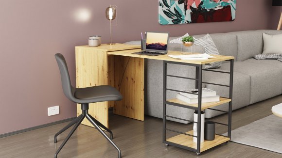 Стіл-тумба трансформер Смарт 2/1 Ferrum-decor 750x1450x500 Чорний метал ДСП Дуб Артизан 16 мм (FRD-105100) Стіл-тумба трансформер Смарт 2/1 Ferrum-decor 750x1450x500 Чорний метал ДСП Дуб Артизан 16 мм (FRD-105100)