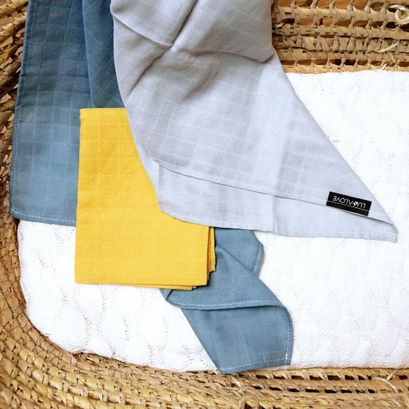 Набір великих бавовняних пелюшок 55x75 см 3 шт. Multicolour lullalove-9716