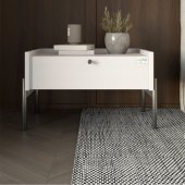 Тумба приліжкова LION Wood з однією шухлядою Німфея Альба (білий) (чорні ножки) (LION-041327) Тумба приліжкова LION Wood з однією шухлядою Німфея Альба (білий) (чорні ножки) (LION-041327)