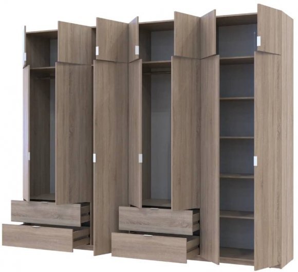 Шафа для одягу Doros Лукас Дуб сонома 3+4 ДСП 295х50х240 DRS-011707 (42005123) Шафа для одягу Doros Лукас Дуб сонома 3+4 ДСП 295х50х240 DRS-011707 (42005123)