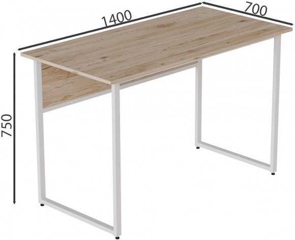 Комп'ютерний стіл Ferrum-decor Коді 75x140x70 білий ДСП Дуб Сан-Марино 32мм (FRD-101239)