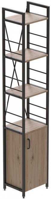 Етажерка 4/34 Ferrum-decor Серії Конект з тумбою 179x34x28 Чорний ДСП Сан-Марино (FRD-104464)