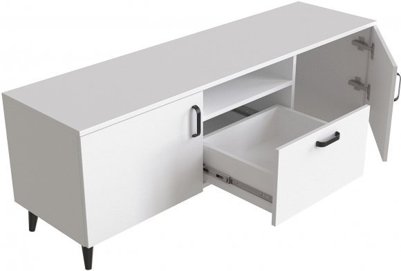 Тумба Лестер на конусних ніжках Ferrum-decor 48x139x38 Чорний метал ДСП Білий 16 мм (FRD-106807) Тумба Лестер на конусних ніжках Ferrum-decor 48x139x38 Чорний метал ДСП Білий 16 мм (FRD-106807)