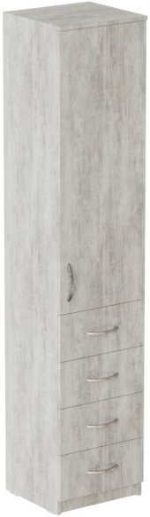 Пенал Анжело Ferrum-decor на 3 полиці з дверима та 4 ящиками 1900x400x380 ДСП Бетон 16 мм (FRD-104935)