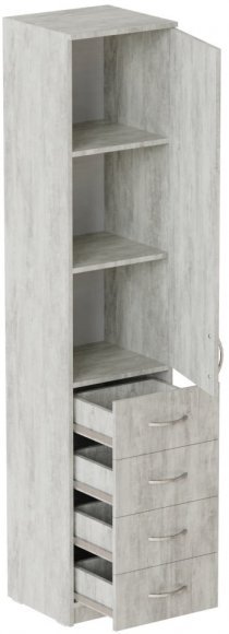 Пенал Анжело Ferrum-decor на 3 полиці з дверима та 4 ящиками 1900x400x380 ДСП Бетон 16 мм (FRD-104935) Пенал Анжело Ferrum-decor на 3 полиці з дверима та 4 ящиками 1900x400x380 ДСП Бетон 16 мм (FRD-104935)