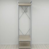 Шафа Гардероб Уні секція 1 серії Конект Ferrum-decor 220x60x50см Сірий метал ДСП Дуб Сонома 32 мм (FRD-104505)