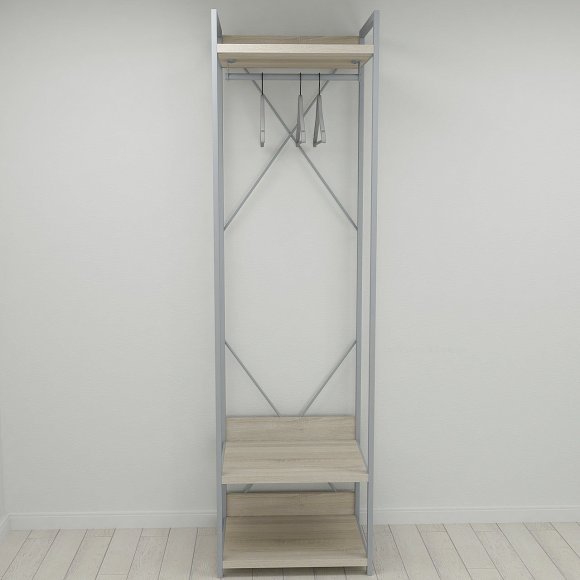 Шафа Гардероб Уні секція 1 серії Конект Ferrum-decor 220x60x50см Сірий метал ДСП Дуб Сонома 32 мм (FRD-104505) Шафа Гардероб Уні секція 1 серії Конект Ferrum-decor 220x60x50см Сірий метал ДСП Дуб Сонома 32 мм (FRD-104505)