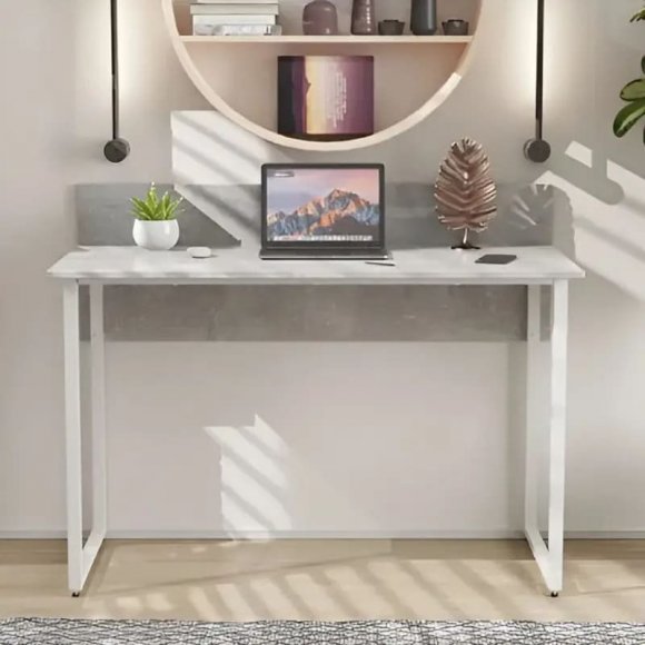 Стіл письмовий Скай Ferrum-decor 75x140x70 Білий метал ДСП Бетон 32 мм (FRD-106685)
