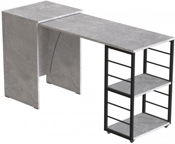 Стіл-тумба трансформер Смарт 2/1 Ferrum-decor 750x1450x500 Чорний метал ДСП Бетон 16 мм (FRD-105101) Стіл-тумба трансформер Смарт 2/1 Ferrum-decor 750x1450x500 Чорний метал ДСП Бетон 16 мм (FRD-105101)