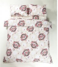 Постільна білизна Ranforce Angelique V1 рожевий сімейна 145х210 см