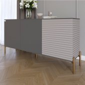 Комод закритий у вітальню на золотих металевих ніжках LION Грей 154x38x76,5 см Антрацит/Кашемір (LION-041863) Комод закритий у вітальню на золотих металевих ніжках LION Грей 154x38x76,5 см Антрацит/Кашемір (LION-041863)
