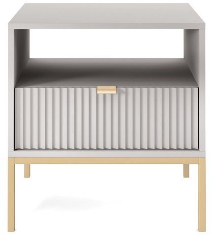 Тумба приліжкова Perfect Home Нова / Nova з 1 шухлядою і золотими ніжками S54 Сірий (PFH-091257) Тумба приліжкова Perfect Home Нова / Nova з 1 шухлядою і золотими ніжками S54 Сірий (PFH-091257)