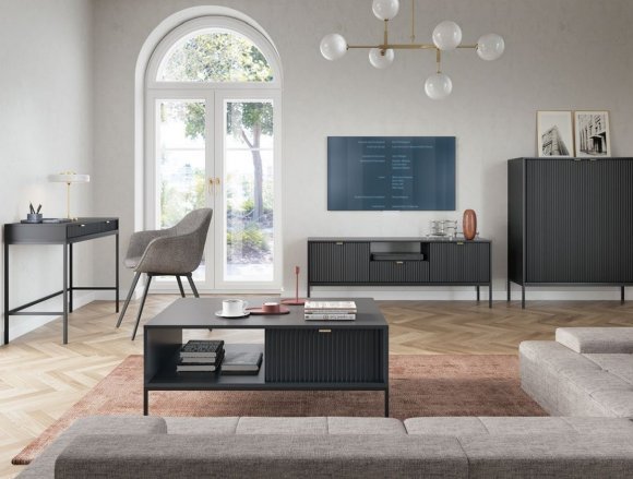 Стіл туалетний Perfect Home Нова / Nova з 2 шухлядами та чорними ніжками T104 Чорний (PFH-091264) Стіл туалетний Perfect Home Нова / Nova з 2 шухлядами та чорними ніжками T104 Чорний (PFH-091264)