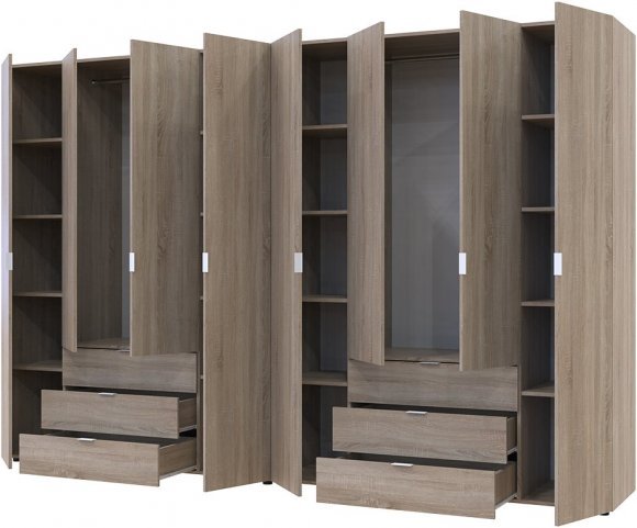 Комплект шаф для одягу Doros Гелар (2 шт.) 310х49,5х203,4 см Дуб сонома (DRS-011114)