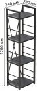 Етажерка 4/34 Ferrum-decor Серії Конект 120x34x28 чорний ДСП Сосна Кембра 16мм (FRD-104276)
