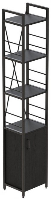 Етажерка 4/34 Ferrum-decor Серії Конект із тумбою 179x34x28 Чорний ДСП Сосна Кембра (FRD-104465)