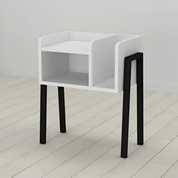 Тумба модульна Ferrum-decor Амелі 540x450x320 метал Чорний ДСП Біле 16 мм (FRD-103004)