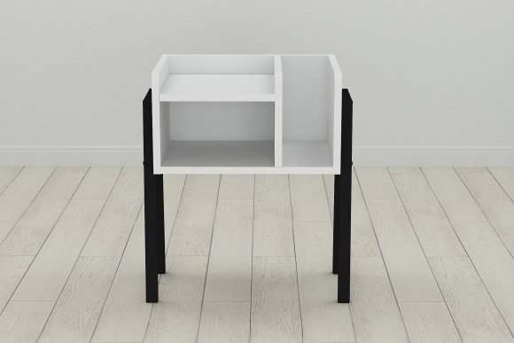 Тумба модульна Ferrum-decor Амелі 540x450x320 метал Чорний ДСП Біле 16 мм (FRD-103004)