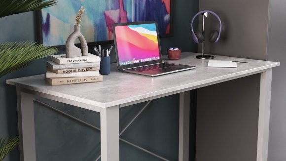 Письмовий стіл Ferrum-decor Драйв 750x1200x700 Сірий метал ДСП Бетон 16 мм (FRD-103184)