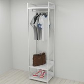 Шафа Гардероб Уні секція 1 серії Конект Ferrum-decor 220x60x50см Білий метал ДСП Білий 32 мм (FRD-104507)
