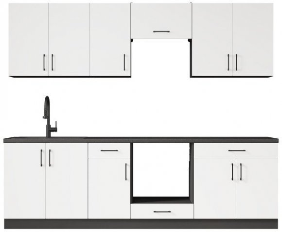 Кухня модульна Еверест Оптіма набір №6 Білий 2,6 м (без стільниці) (DTM-5713)