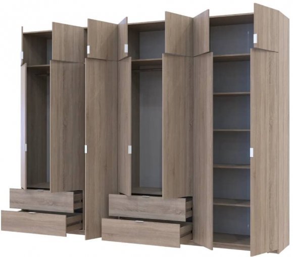 Шафа для одягу Doros Лукас Дуб сонома 3+4 ДСП 315х50х240 DRS-011709 (42005135) Шафа для одягу Doros Лукас Дуб сонома 3+4 ДСП 315х50х240 DRS-011709 (42005135)