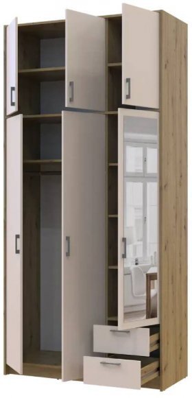 Антресоль висока Doros Ронді Дуб Артизан/Кашемір 3 ДСП 121х52х65 (DRS-011909)