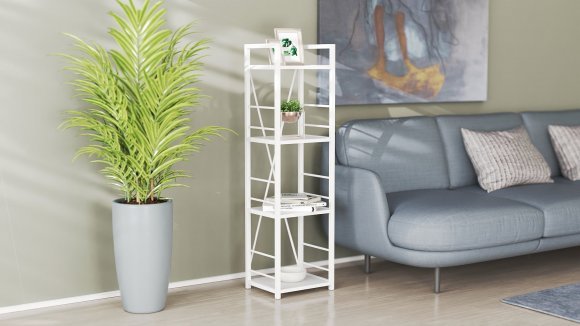 Етажерка 4/34 Ferrum-decor Серії Конект 120x34x28 білий ДСП Біле 16мм (FRD-104277)