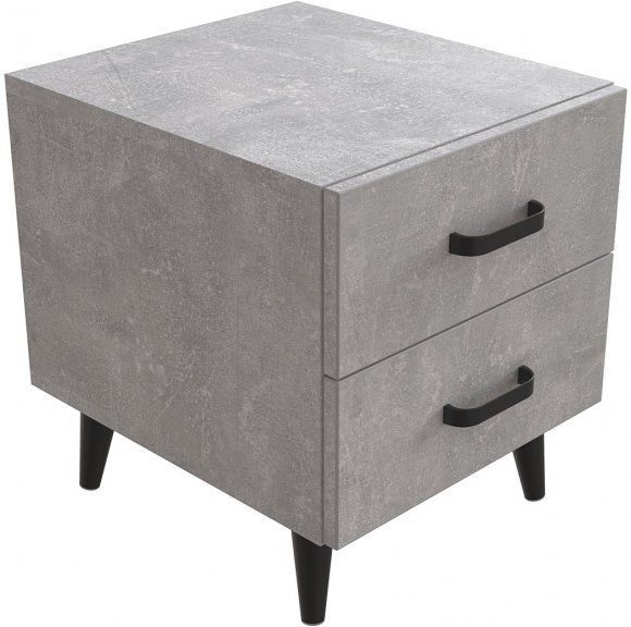 Тумба Віва 2 на конусних ніжках Ferrum-decor 41x35x40 Чорний метал ДСП Бетон 16 мм (FRD-106809) Тумба Віва 2 на конусних ніжках Ferrum-decor 41x35x40 Чорний метал ДСП Бетон 16 мм (FRD-106809)