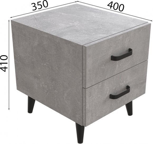 Тумба Віва 2 на конусних ніжках Ferrum-decor 41x35x40 Чорний метал ДСП Бетон 16 мм (FRD-106809) Тумба Віва 2 на конусних ніжках Ferrum-decor 41x35x40 Чорний метал ДСП Бетон 16 мм (FRD-106809)